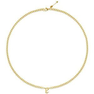 NWT WATER RESISTANT, ELLIE VAIL ALIX MINI GOTHIC INITIAL NECKLACE, GOLD